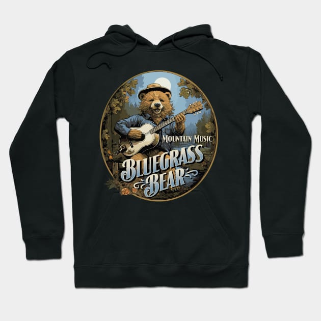 Bluegrass Bear - Mountain Music Hoodie by Graphic Duster